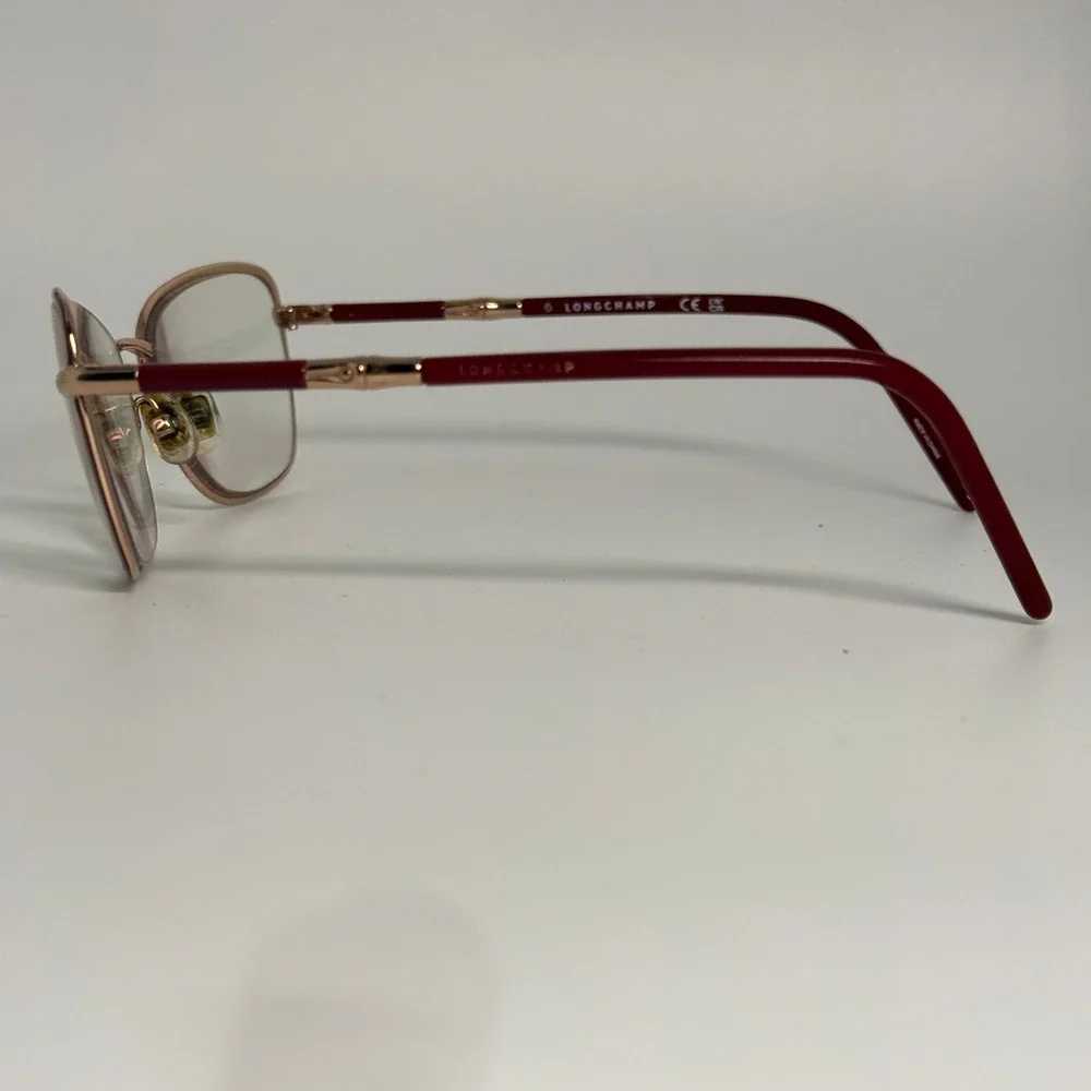 Longchamp LO2155 772 Gold Burgundy‎ Cat Eye Eyeglasses Frames 53-18-140 Womens